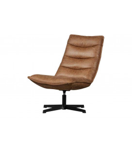 Fauteuil Nika Pivotant aspect cuir cognac