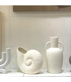 Vase ceramic Norma blanc texturé