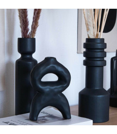 Vase ceramic Long noir