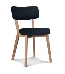 Lot de 4 chaises Charline tissu noir