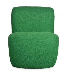 Fauteuil Eve tissu bouclette vert feuille 2