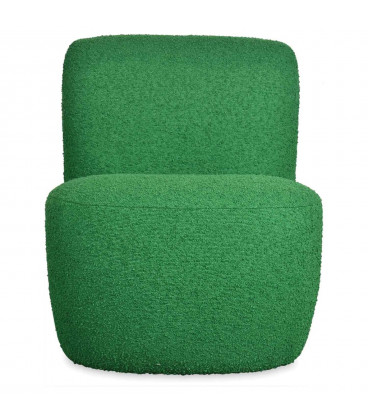 Fauteuil Eve tissu bouclette vert feuille