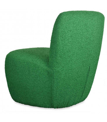 Fauteuil Eve tissu bouclette vert feuille