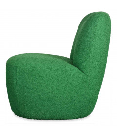 Fauteuil Eve tissu bouclette vert feuille