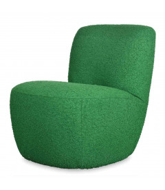 Fauteuil Eve tissu bouclette vert feuille