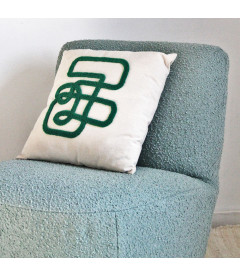 Fauteuil Eve tissu bouclette vert doux