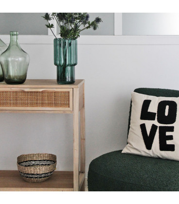 Fauteuil Eve tissu bouclette vert foncé