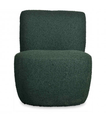 Fauteuil Eve tissu bouclette vert foncé