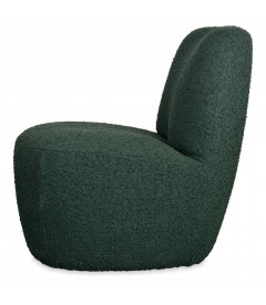 Fauteuil Eve tissu bouclette vert foncé