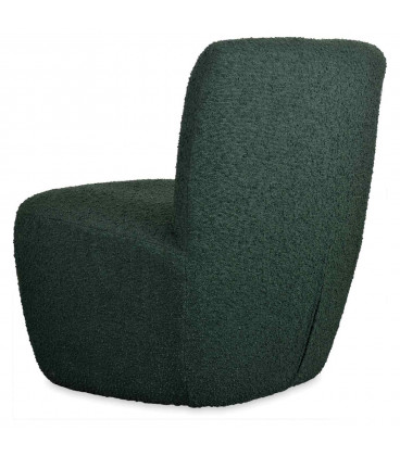 Fauteuil Eve tissu bouclette vert foncé