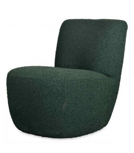 Fauteuil Eve tissu bouclette vert foncé