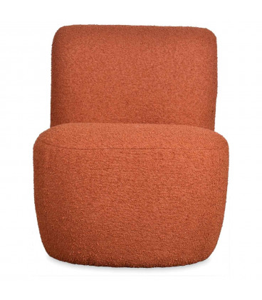 Fauteuil Eve tissu bouclette rouille