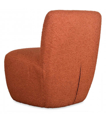 Fauteuil Eve tissu bouclette rouille