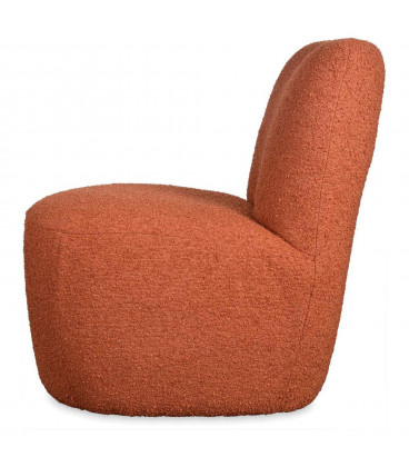 Fauteuil Eve tissu bouclette rouille