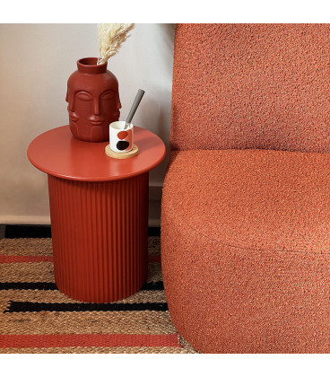 Fauteuil Eve tissu bouclette rouille