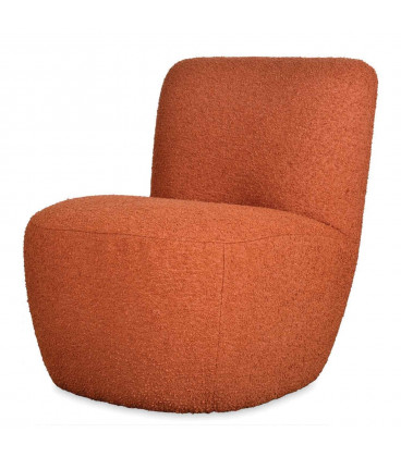 Fauteuil Eve tissu bouclette rouille