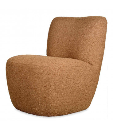 Fauteuil Eve tissu bouclette caramel