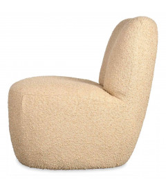 Fauteuil Eve tissu bouclette beige