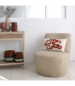 Fauteuil Eve tissu bouclette beige