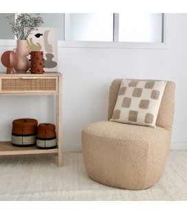 Fauteuil Eve tissu bouclette beige