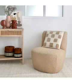 Fauteuil Eve tissu bouclette beige