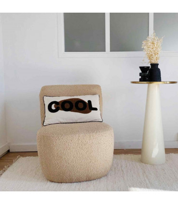 Fauteuil Eve tissu bouclette beige