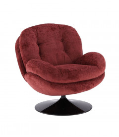 Fauteuil Pivotant Memento Bordeaux Pied Noir