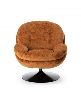 Fauteuil Pivotant Memento Orange Brulé Pied Noir 2