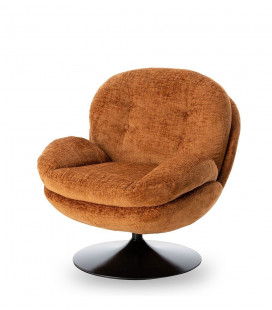 Fauteuil Pivotant Memento Orange Brulé Pied Noir