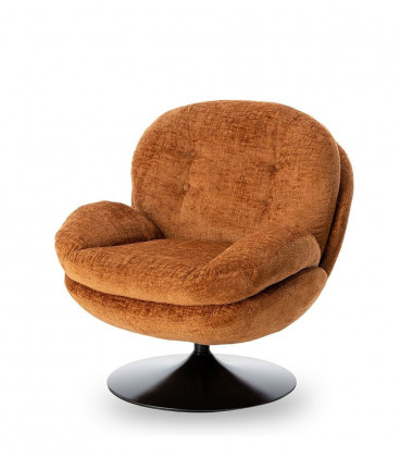 Fauteuil Pivotant Memento Orange Brulé Pied Noir