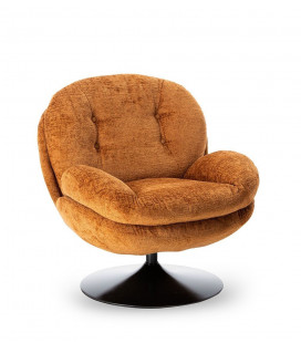 Fauteuil Pivotant Memento Orange Brulé Pied Noir