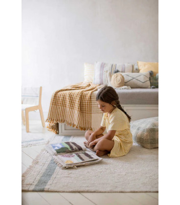 Tapis Coton Gastra Bleu M 140 / 200 cm Lavable en Machine