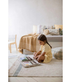 Tapis Coton Gastra Bleu M 140 / 200 cm Lavable en Machine Tapis Coton Gastra Bleu M 140 / 200 cm Lavable en Machine
