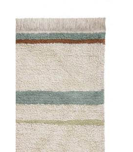 Tapis Coton Lanes Bleu M 140 / 200 cm Lavable en Machine 2