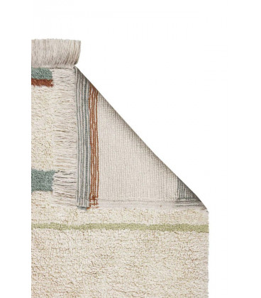 Tapis Coton Lanes Bleu M 140 / 200 cm Lavable en Machine