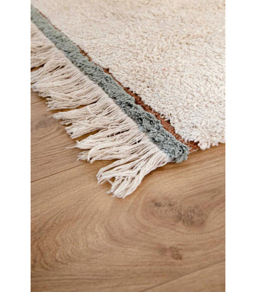 Tapis Coton Lanes Bleu M 140 / 200 cm Lavable en Machine