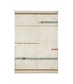 Tapis Coton Lanes Bleu M 140 / 200 cm Lavable en Machine