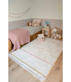 Tapis Coton Lanes Nude M 140 / 200 cm Lavable en Machine Tapis Coton Lanes Nude M 140 / 200 cm Lavable en Machine