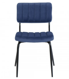 Chaise Paddy velours bleu nuit