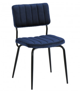 Chaise Paddy velours bleu nuit