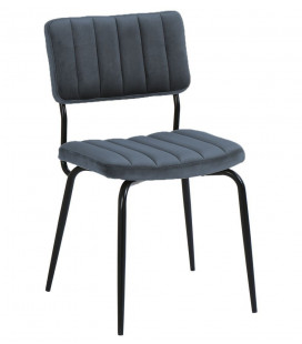 Chaise Paddy velours grise