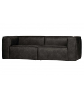 Canapé Bean 3.5 Places en Cuir Recyclé NoirWOOOD by De Eekhoorn 2