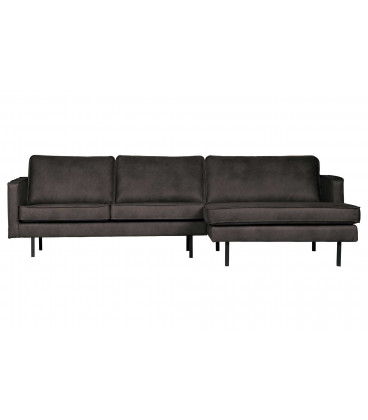 Canapé Chaise Longue Rodéo Droit Black Cuir Recyclé