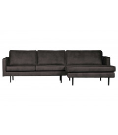 Canapé Chaise Longue Rodéo Droit Black Cuir RecycléWOOOD by De Eekhoorn Canapé Chaise Longue Rodéo Droit Black Cuir RecycléWOOOD by De Eekhoorn