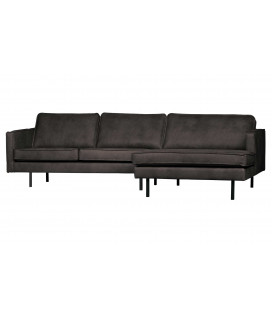 Canapé Chaise Longue Rodéo Droit Black Cuir RecycléWOOOD by De Eekhoorn 2