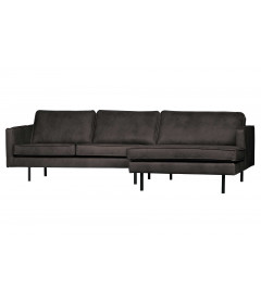 Canapé Chaise Longue Rodéo Droit Black Cuir RecycléWOOOD by De Eekhoorn Canapé Chaise Longue Rodéo Droit Black Cuir RecycléWOOOD by De Eekhoorn