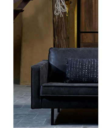 Canapé Chaise Longue Rodéo Droit Black Cuir RecycléWOOOD by De Eekhoorn