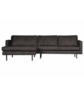 Canapé Chaise Longue Rodéo Gauche Black Cuir Recyclé