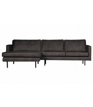 Canapé Chaise Longue Rodéo Gauche Black Cuir Recyclé