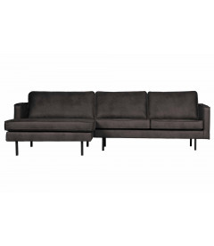 Canapé Chaise Longue Rodéo Gauche Black Cuir RecycléWOOOD by De Eekhoorn